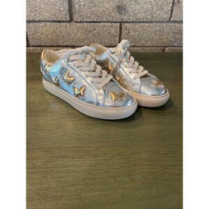 Kurt Geiger London Metallic Silver & Gold Butterfly Sneakers Platform Sole Lace-